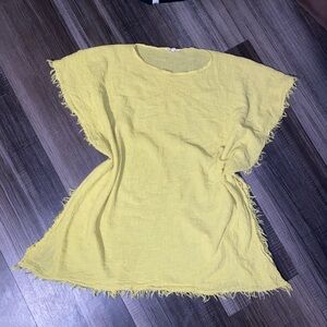Eileen fisher Yellow Fringed Tunic Top